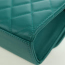 CHANEL Matelasse Chain Mini Trendy CC Bag Lamb Skin Green Gold CC Auth 177985SAV-13