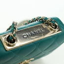 CHANEL Matelasse Chain Mini Trendy CC Bag Lamb Skin Green Gold CC Auth 177985SAV-15