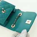 CHANEL Matelasse Chain Mini Trendy CC Bag Lamb Skin Green Gold CC Auth 177985SAV-16