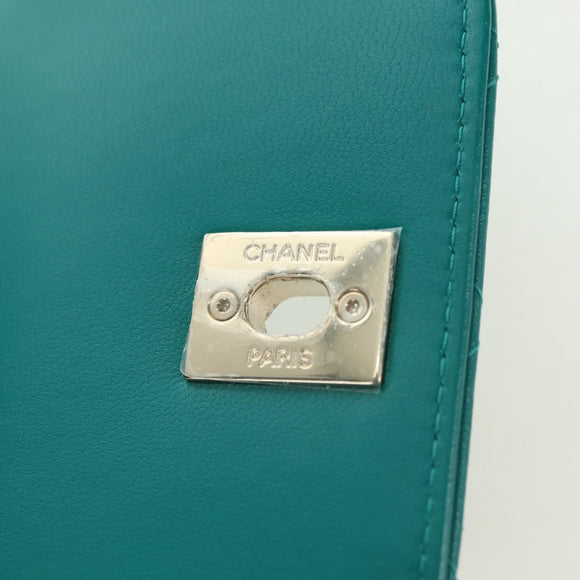 CHANEL Matelasse Chain Mini Trendy CC Bag Lamb Skin Green Gold CC Auth 177985SAV