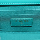 CHANEL Matelasse Chain Mini Trendy CC Bag Lamb Skin Green Gold CC Auth 177985SAV-18