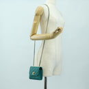 CHANEL Matelasse Chain Mini Trendy CC Bag Lamb Skin Green Gold CC Auth 177985SAV-25
