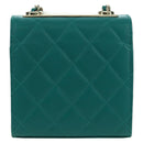 CHANEL Matelasse Chain Mini Trendy CC Bag Lamb Skin Green Gold CC Auth 177985SAV-3