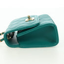 CHANEL Matelasse Chain Mini Trendy CC Bag Lamb Skin Green Gold CC Auth 177985SAV-4