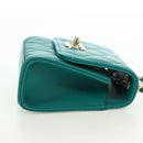 CHANEL Matelasse Chain Mini Trendy CC Bag Lamb Skin Green Gold CC Auth 177985SAV-5