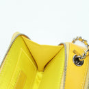 CHANEL Matelasse Chain Shoulder Bag Patent leather Yellow Silver CC Auth 177988V-27