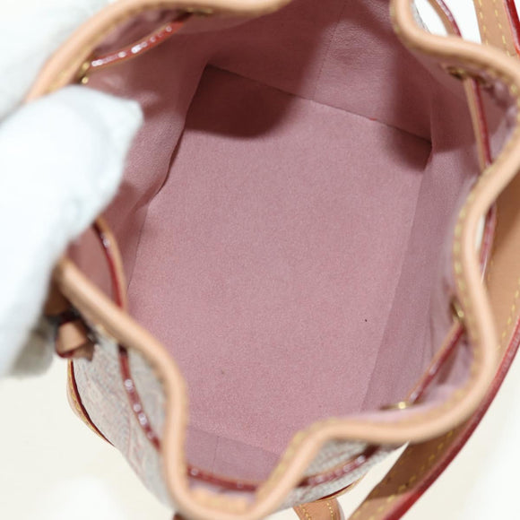 LOUIS VUITTON monogram laminated Jacquard Nano Noe Bag Pink M82427 Auth 177989SM