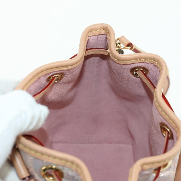 LOUIS VUITTON monogram laminated Jacquard Nano Noe Bag Pink M82427 Auth 177989SM