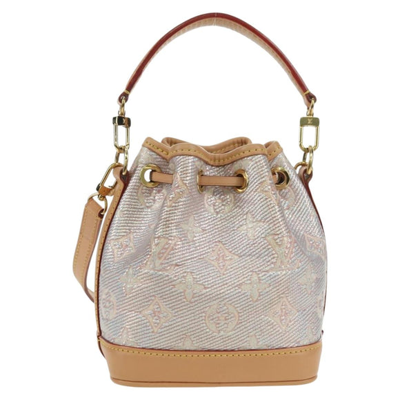 LOUIS VUITTON monogram laminated Jacquard Nano Noe Bag Pink M82427 Auth 177989SM