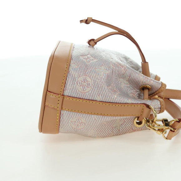 LOUIS VUITTON monogram laminated Jacquard Nano Noe Bag Pink M82427 Auth 177989SM