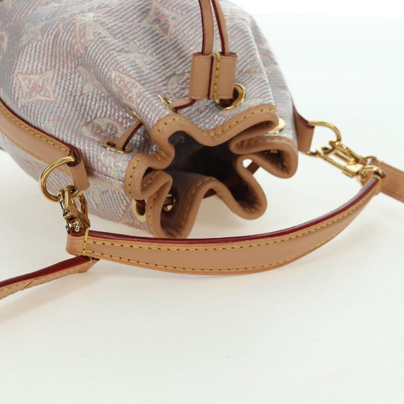 LOUIS VUITTON monogram laminated Jacquard Nano Noe Bag Pink M82427 Auth 177989SM