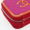 CHANEL CC Filigree Chain Vanity Shoulder Bag Cotton Pink Gold CC Auth 177990-16