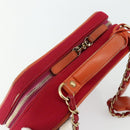 CHANEL CC Filigree Chain Vanity Shoulder Bag Cotton Pink Gold CC Auth 177990-6