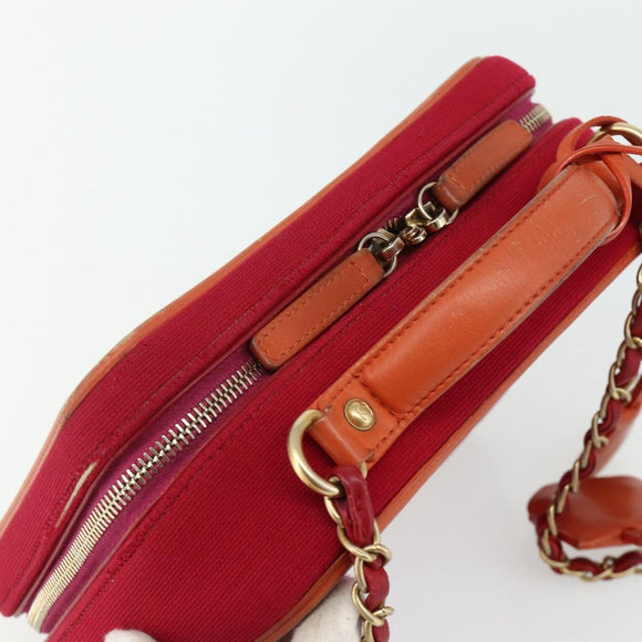CHANEL CC Filigree Chain Vanity Shoulder Bag Cotton Pink Gold CC Auth 177990