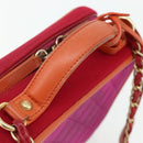 CHANEL CC Filigree Chain Vanity Shoulder Bag Cotton Pink Gold CC Auth 177990-7