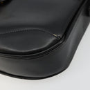 GUCCI Shoulder Bag Leather Black Gold Auth 177992-14