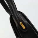 GUCCI Shoulder Bag Leather Black Gold Auth 177992-9