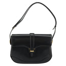 GUCCI Shoulder Bag Leather Black Gold Auth 177992-13
