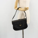 GUCCI Shoulder Bag Leather Black Gold Auth 177992-25