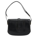 GUCCI Shoulder Bag Leather Black Gold Auth 177992-2