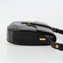 GUCCI Shoulder Bag Leather Black Gold Auth 177992-3