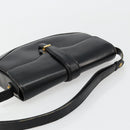 GUCCI Shoulder Bag Leather Black Gold Auth 177992-6