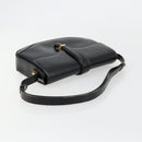 GUCCI Shoulder Bag Leather Black Gold Auth 177992-7