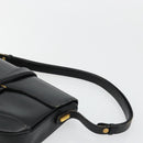 GUCCI Shoulder Bag Leather Black Gold Auth 177992-8