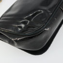 CHANEL COCO Mark Chain Shoulder Bag Patent leather Black Gold CC Auth 177993-13