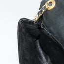 CHANEL COCO Mark Chain Shoulder Bag Patent leather Black Gold CC Auth 177993-19