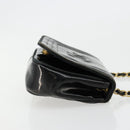 CHANEL COCO Mark Chain Shoulder Bag Patent leather Black Gold CC Auth 177993-4