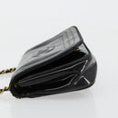 CHANEL COCO Mark Chain Shoulder Bag Patent leather Black Gold CC Auth 177993-5