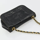 CHANEL COCO Mark Chain Shoulder Bag Patent leather Black Gold CC Auth 177993-6
