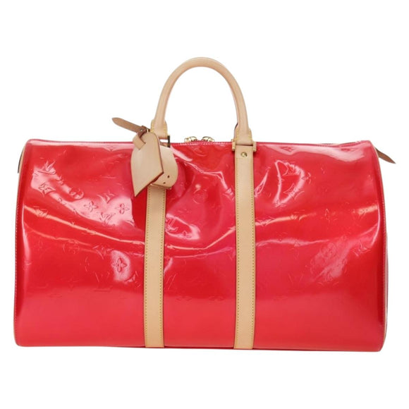 LOUIS VUITTON Monogram Vernis Mercer Boston Bag Fusha Pink LV Auth 177997SAV