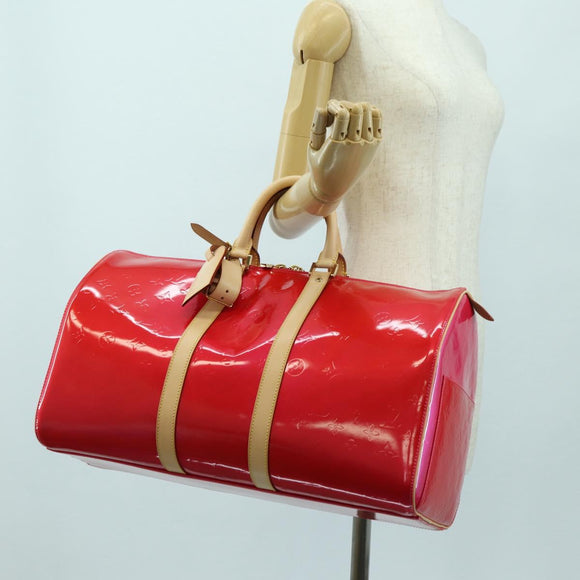 LOUIS VUITTON Monogram Vernis Mercer Boston Bag Fusha Pink LV Auth 177997SAV