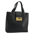 GUCCI Hand Bag Leather Black Gold 002 0347 200110 Auth 178003A-1