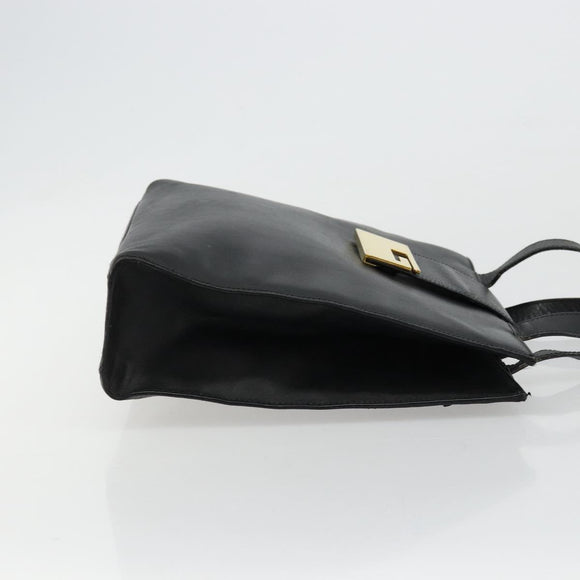 GUCCI Hand Bag Leather Black Gold 002 0347 200110 Auth 178003A