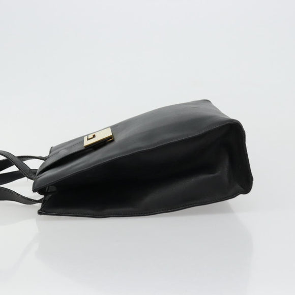 GUCCI Hand Bag Leather Black Gold 002 0347 200110 Auth 178003A