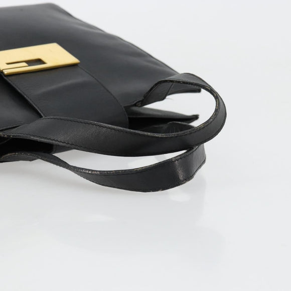 GUCCI Hand Bag Leather Black Gold 002 0347 200110 Auth 178003A