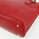 GUCCI Bamboo Hand Bag Leather 2way Red Gold 000 2296 0290 Auth 178004-15