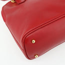 GUCCI Bamboo Hand Bag Leather 2way Red Gold 000 2296 0290 Auth 178004-16