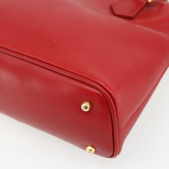 GUCCI Bamboo Hand Bag Leather 2way Red Gold 000 2296 0290 Auth 178004