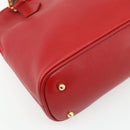 GUCCI Bamboo Hand Bag Leather 2way Red Gold 000 2296 0290 Auth 178004-10