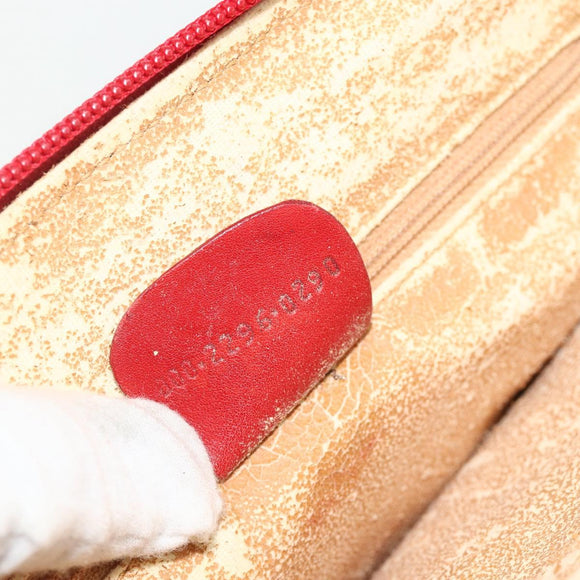 GUCCI Bamboo Hand Bag Leather 2way Red Gold 000 2296 0290 Auth 178004