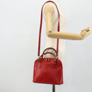 GUCCI Bamboo Hand Bag Leather 2way Red Gold 000 2296 0290 Auth 178004-24