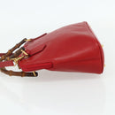GUCCI Bamboo Hand Bag Leather 2way Red Gold 000 2296 0290 Auth 178004-3