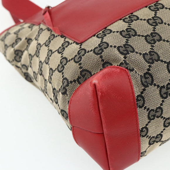 GUCCI GG Canvas Tote Bag Navy Silver 019 0402 3754 Auth 178006