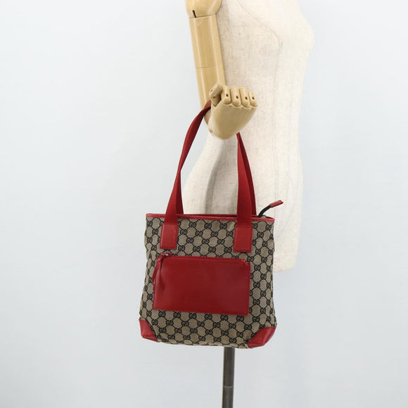 GUCCI GG Canvas Tote Bag Navy Silver 019 0402 3754 Auth 178006
