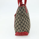 GUCCI GG Canvas Tote Bag Navy Silver 019 0402 3754 Auth 178006-4