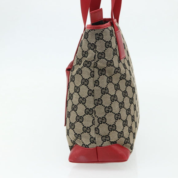 GUCCI GG Canvas Tote Bag Navy Silver 019 0402 3754 Auth 178006